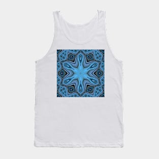 colourful shades of turquoise blue floral fantasy in square format Tank Top